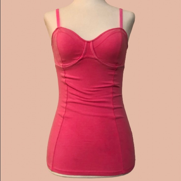 💸 $2 ADD-ON Aritzia Talula Hot Pink Bustier Tank Top - Picture 2 of 8